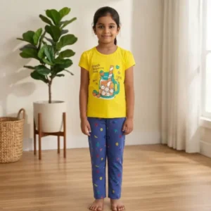 Girls cotton tshirt & full pant set 3-12 years