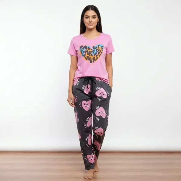 Cotton Pyjama Set tshirt & full pant