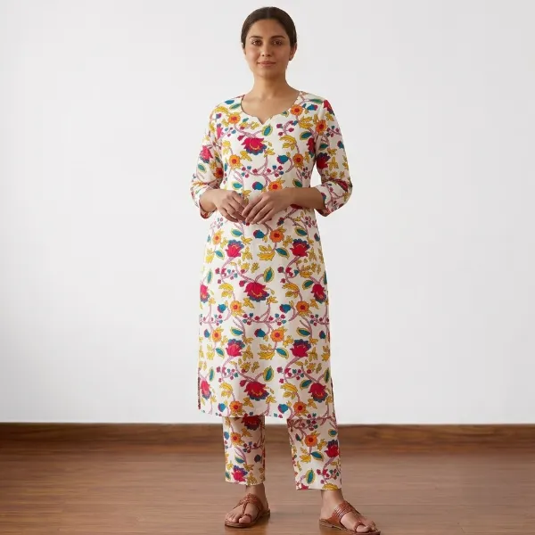 avaasa rayon cord set - side cut kurti and pant