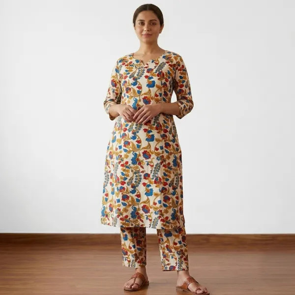 avaasa rayon cord set - side cut kurti and pant