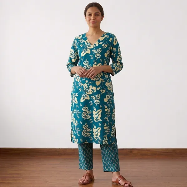 avaasa rayon cord set - side cut kurti and pant