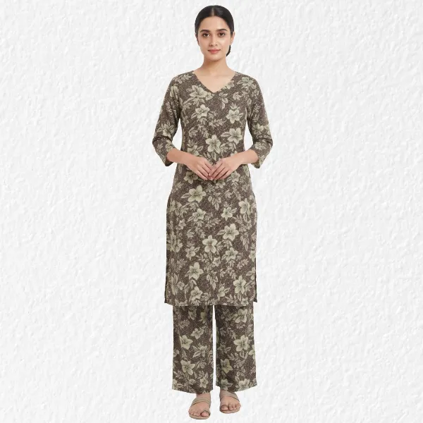 avaasa rayon cord set - side cut kurti and pant