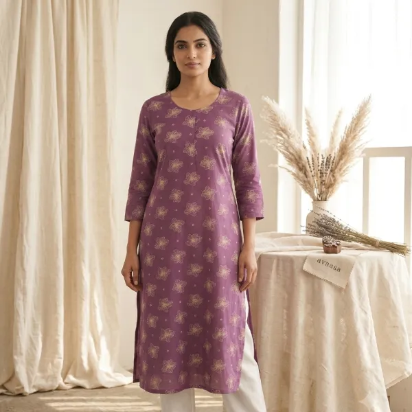 Avaasa Rayon Side Cut Kurti - S-XXL sizes